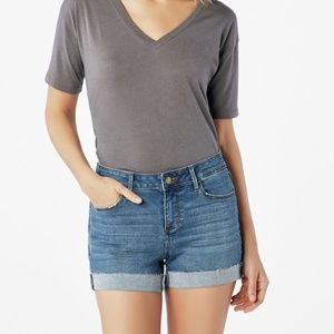 JustFab Relaxed Denim Shorts w/ Cuff